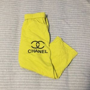 Chanel Capri Lime Green Capri Pants W/ Side pocket